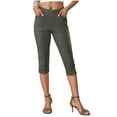 thumbnail image 1 of Lenpel Women's Capri Pants Business Casual Elastic High Waisted Stretchy Tapered Slim Cropped Pants Office Capris Trousers, 1 of 7