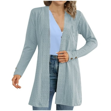 Lenpel Women's Cardigan Lightweight Long Sleeve Open Front Soft Fall Fashion Sweaters Loose Casual Outwear