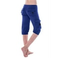 thumbnail image 1 of Lenpel Women's Cargo Gym Shorts Mid Rise Knee Length Capri Leggings Booty Workout Yoga Shorts with Pockets, 1 of 7