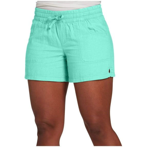 Lenpel Women's Casual Shorts Elastic High Waisted Solid Color Drawstring Shorts Comfy Summer Shorts with Pockets