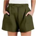 thumbnail image 1 of Lenpel Women's Casual Shorts Elastic High Waisted Tie Front Solid Color Hot Lounge Shorts Summer Beach Shorts with Pockets, 1 of 4