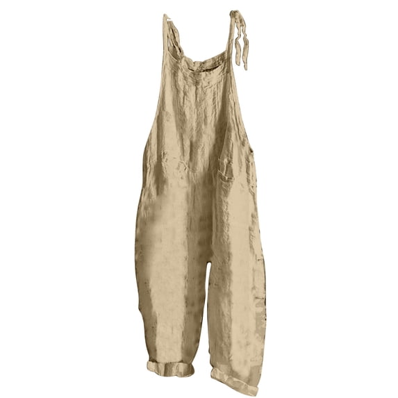 Lenpel Women's Casual Sleeveless Jumpsuits Plus Size Spaghetti Strap Wide Leg Loose Rompers Lightweight Summer Overalls