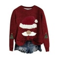 thumbnail image 1 of Lenpel Women's Christmas Sweaters Casual Plus Size Crew Neck Long Sleeve Graphic Knit Pullover Tops Fall Fashion Clothes, 1 of 4
