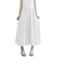 thumbnail image 1 of Lenpel Women's Cotton Linen Culottes Pants Elastic High Waisted Wide Leg Flowy Capri Pants Cropped Palazzo Trousers with Pockets, 1 of 7