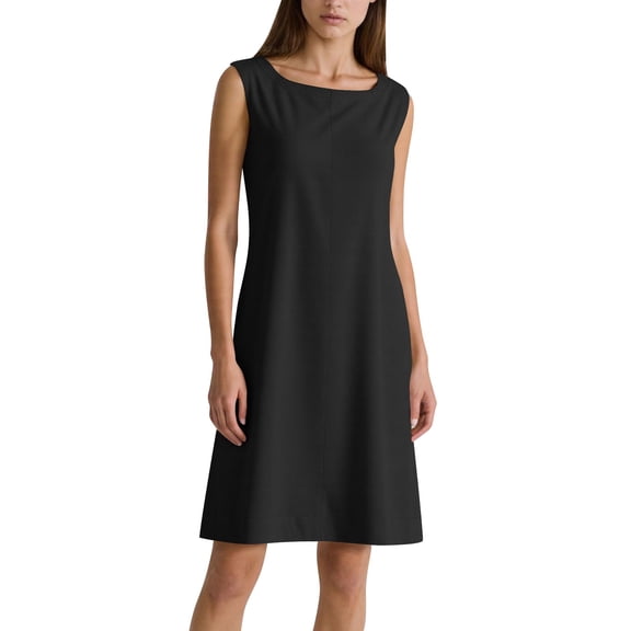 Lenpel Women's Cotton Linen Dresses Summer Sleeveless Square Neck Solid Color Midi Tank Dress Casual Tunic Dress