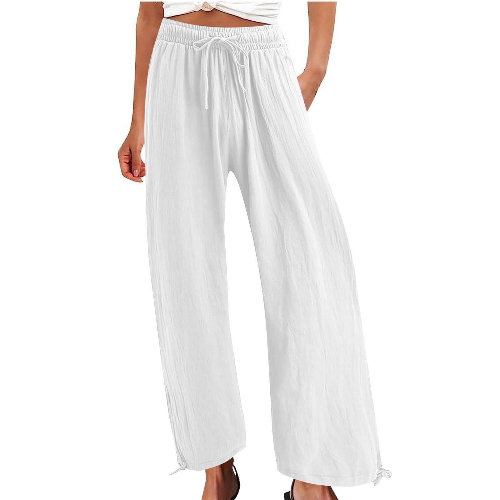 Fouhkni Womens Ribbed Knit Shorts High Waisted Drawstring Wide Leg Shorts Lightweight Textured...