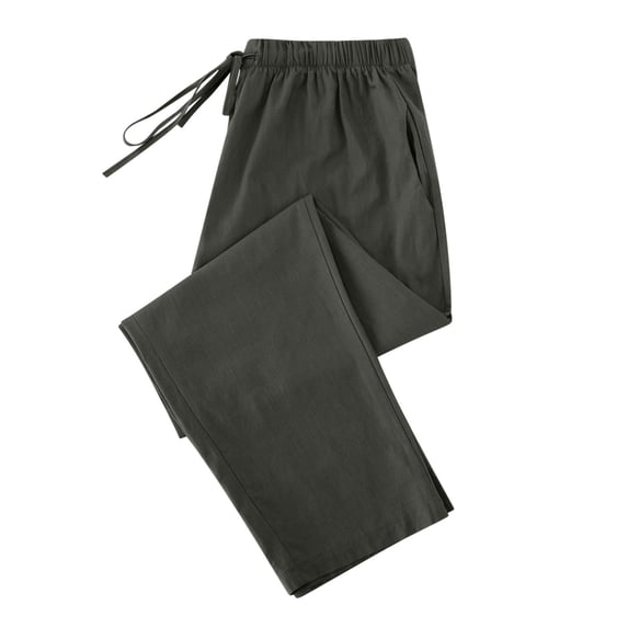 Lenpel Women's Cotton Linen Pants High Waisted Drawstring Wide Leg Pants Casual Loose Trousers with Pockets