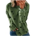 thumbnail image 1 of Lenpel Women's Crew Neck Sweatshirts Plus Size Casual Long Sleeve Crew Neck Print Pullover Tops Loose Graphic T Shirts, 1 of 5