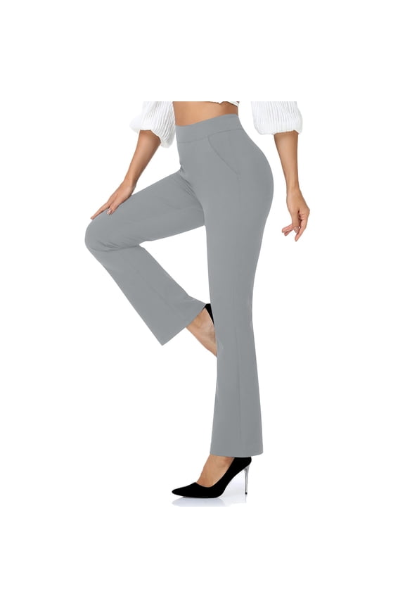 Women's Dress Pants High Waisted Business Casual Slim Work Trousers with Pockets Petite Flare Leggings