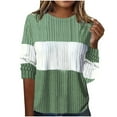 thumbnail image 1 of Lenpel Women's Fall Sweaters Casual Crew Neck Long Sleeve Color Block Ribbed Knit Pullover Tops Soft Warm Shirts, 1 of 6