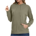 thumbnail image 1 of Lenpel Women's Fall Sweatshirts Long Sleeve Hoodies Drawstring Outfits Trendy Casual Solid Color Pullover Tops, 1 of 5