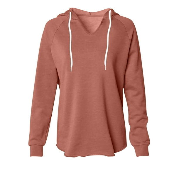 Lenpel Women's Fashion Hoodies Loose Casual Long Sleeve Drawstring Lightweight Sweatshirts Pullover Tunic Tops