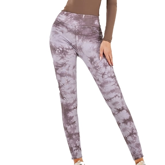 Lenpel Women's Fashion Yoga Pants Tie Dye Workout Leggings with Pockets Comfy Skinny High Rise Athletic Joggers