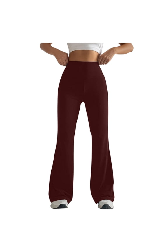 Women's Flare Leggings Soft High Waisted Butt Lifting Stretch Bell Bottom Yoga Pants Bootcut Workout Leggings