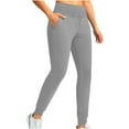 thumbnail image 1 of Lenpel Women's Fleece Lined Sweatpants High Waisted Drawstring Slim Winter Warm Joggers Lounge Workout Pants, 1 of 7