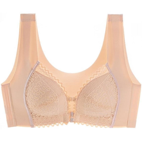 Lenpel Women's Front Closure Lace Bras Wireless Padded Soft Support Seamless Push up Bras Full Coverage Bralettes