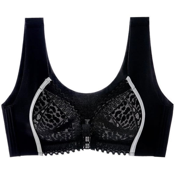 Lenpel Women's Front Closure Lace Bras Wireless Padded Soft Support Seamless Push up Bras Full Coverage Bralettes