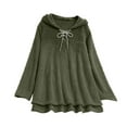 thumbnail image 1 of Lenpel Women's Fuzzy Fleece Hoodies Long Sleeve Drawstring High Low Oversized Pullover Pajama Tops Plush Warm Tunic Sweatshirts(Army Green,XX-Large), 1 of 4