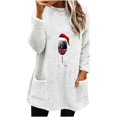 thumbnail image 1 of Lenpel Women's Fuzzy Sweatshirts Oversized Long Sleeve Christmas Graphic Fleece Pullover Sweaters Winter Warm Outwear, 1 of 4