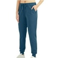 thumbnail image 1 of Lenpel Women's High Waisted Sweatpants Comfy Cinch Bottom Tapered Running Trousers Lounge Active Workout Joggers, 1 of 6