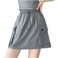 thumbnail image 1 of Lenpel Women's Hiking Cargo Skorts Elastic High Waisted Quick Dry Tennis Skirts with Shorts Athletic Casual Skorts with Pockets, 1 of 6