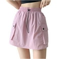 thumbnail image 1 of Lenpel Women's Hiking Cargo Skorts Elastic High Waisted Quick Dry Tennis Skirts with Shorts Athletic Casual Skorts with Pockets, 1 of 6