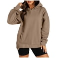 thumbnail image 1 of Lenpel Women's Hoodies Sweatshirts Long Sleeve Pullover Fall Winter Outfits Trendy Comfy Outwear with Pockets, 1 of 7