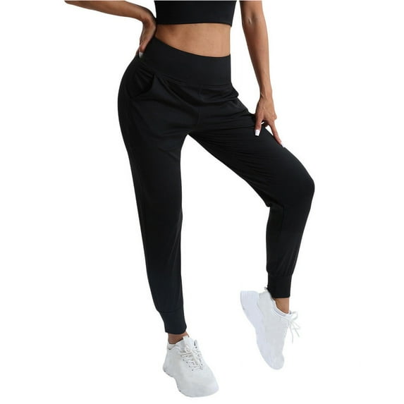 Lenpel Women's Joggers Lightweight High Waisted Athletic Yoga Leggings Tapered Lounge Pants with Pockets