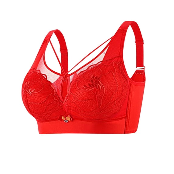 Lenpel Women's Lace Plus Size Bras Soft Full Coverage Support Lifting Wirefree Bralettes Comfortable Everyday Bras
