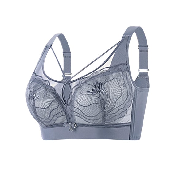 Lenpel Women's Lace Plus Size Bras Soft Full Coverage Support Lifting Wirefree Bralettes Comfortable Everyday Bras