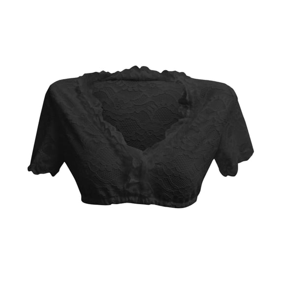 Lenpel Women's Oktoberfest Tops Traditional Short Sleeve Lace Cropped Tops V Neck Beer Festival Outfits
