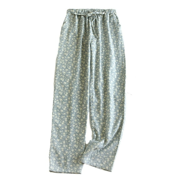 Lenpel Women's Pajama Pants Cozy Wide Leg Drawstring Printed Sleepwear Lightweight Lounge Home Pants with Pockets