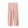 thumbnail image 1 of Lenpel Women's Pajama Pants Soft Cotton Comfy High Waisted Wide Leg Lounge Home Trousers Lightweight Sleep Pj Bottoms, 1 of 7