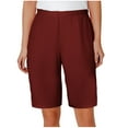 thumbnail image 1 of Lenpel Women's Pajama Shorts Casual Elastic High Waisted Knee Length Soft Lounge Shorts Bermuda Sleep Shorts with Pockets, 1 of 7