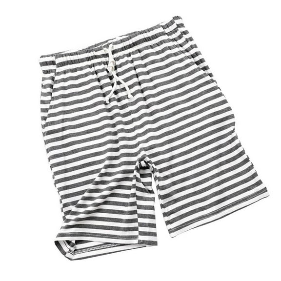 Lenpel Women's Pajama Shorts Soft Elastic Waist Drawstring Striped Lounge Sleep Shorts Comfy Pj Bottoms with Pockets