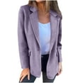 Lenpel Women's Peacoat 2024 Trendy Long Sleeve Open Front Wool Blend