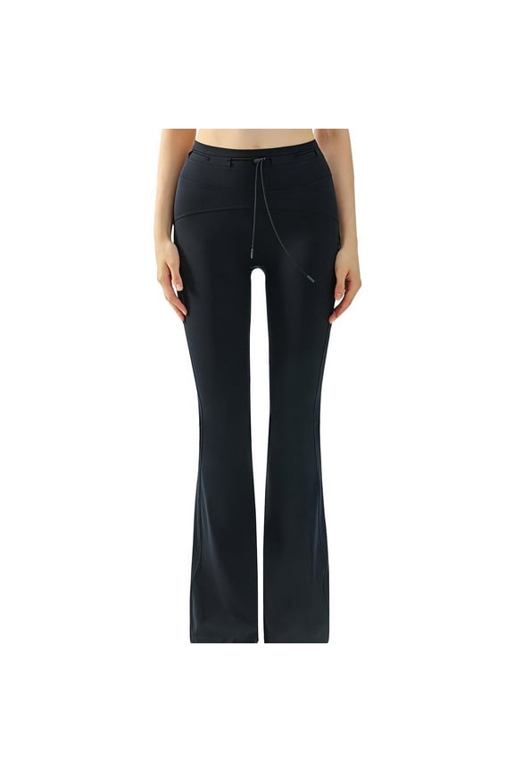 Women's Petite Flare Leggings High Waisted Butt Lifting Athletic Trousers Bootcut Workout Pants