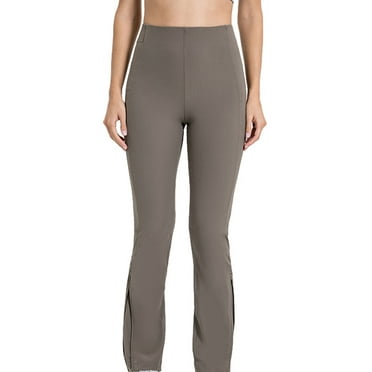 Lenpel Women's Petite Flare Leggings High Waisted Ribbed Zip Hem Slim Bootcut Yoga Pants Lounge Bell Bottom Leggings