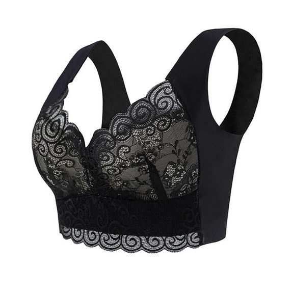 Lenpel Women's Plus Size Bras No Underwire Comfort Full Coverage Supportive Lace Bralettes Lightly Lined Everyday Bras