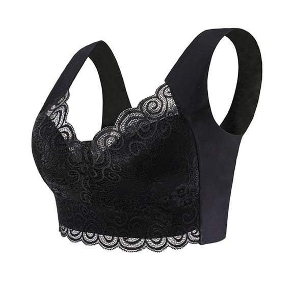 Lenpel Women's Plus Size Bras No Underwire Comfort Full Coverage Supportive Lace Bralettes Lightly Lined Everyday Bras