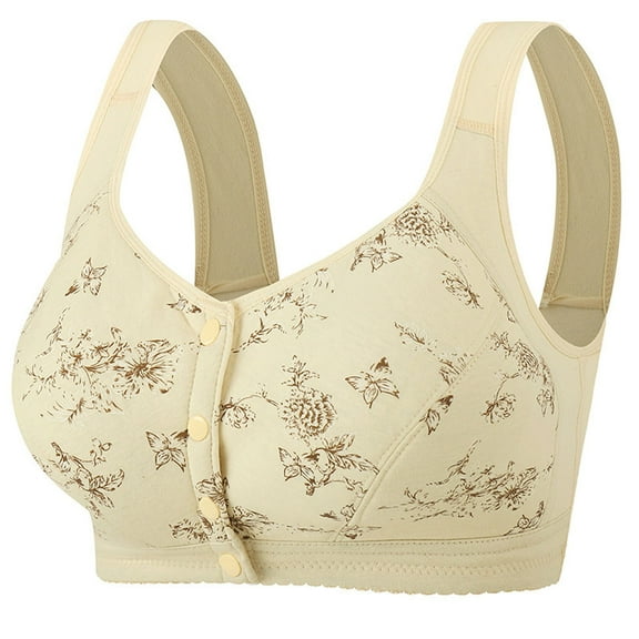 Lenpel Women's Plus Size Bras Wireless Full Coverage Support Front Closure Bralettes for Seniors Comfortable Bras