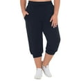 thumbnail image 1 of Lenpel Women's Plus Size Capri Sweatpants Elastic High Waisted Drawstring Tapered Lounge Capri Pants Cropped Athletic Joggers, 1 of 6