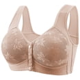 thumbnail image 1 of Lenpel Women's Plus Size Front Closure Bras Comfort Wireless Lace Full Coverage Push up Bras Supportive Everyday Bralettes, 1 of 7