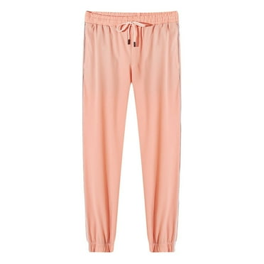 Lenpel Women's Plus Size Joggers Lightweight Elastic Waist Drawstring Tapered Workout Lounge Trousers Athletic Hiking Pants