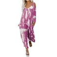 thumbnail image 1 of Lenpel Women's Plus Size Jumpsuits Long Sleeve off Shoulder V Neck Printed Wide Leg Romper Loose Casual Overalls, 1 of 5