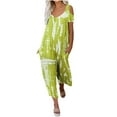thumbnail image 1 of Lenpel Women's Plus Size Jumpsuits Short Sleeve V Neck off Shoulder Printed Loose Casual Romper Wide Leg Overalls, 1 of 5