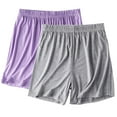 thumbnail image 1 of Lenpel Women's Plus Size Pajama Shorts 2 Pc Elastic Waist Soft Comfy Sleep Lounge Shorts Cozy Pj Bottoms, 1 of 2