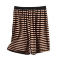 thumbnail image 1 of Lenpel Women's Plus Size Pajama Shorts Striped Elastic Waist Soft Comfy Lounge Sleep Shorts Cozy Pj Bottoms with Pockets, 1 of 3