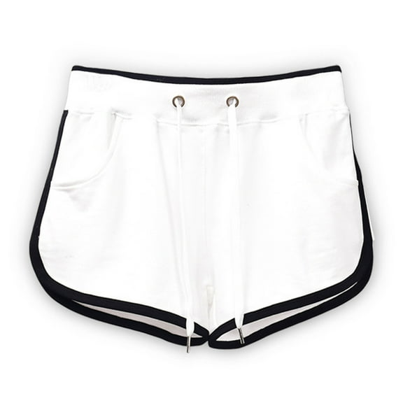 Lenpel Women's Plus Size Running Shorts Cotton Elastic Waist Drawstring Gym Yoga Shorts Summer Active Shorts with Pockets