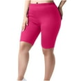 thumbnail image 1 of Lenpel Women's Plus Size Short Leggings Elastic High Waisted Mid Thigh Workout Yoga Gym Shorts Athletic Running Shorts, 1 of 6